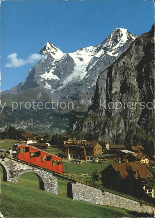 Zahnradbahn Allmendhubelbahn Muerren Eiger Moench