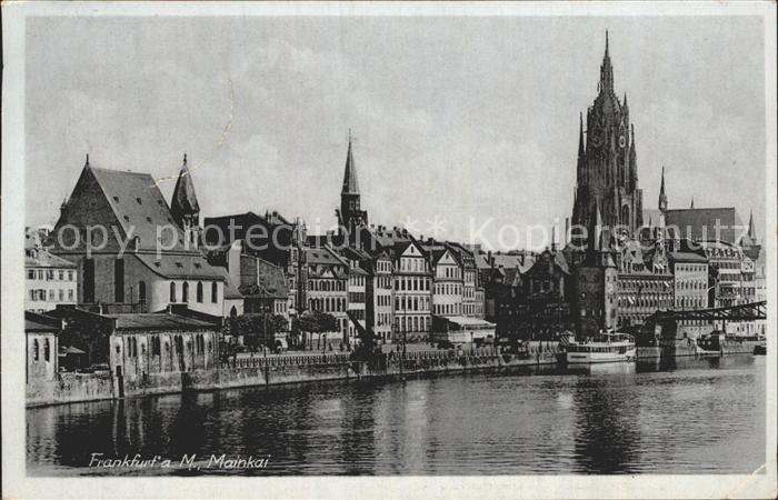 Frankfurt Main Teilansicht Mainpartie Dom