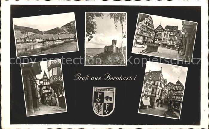 BERNKASTEL-KUES Berncastel Rheinland-Pfalz Moselpartie Burgruine Marktplatz Spit