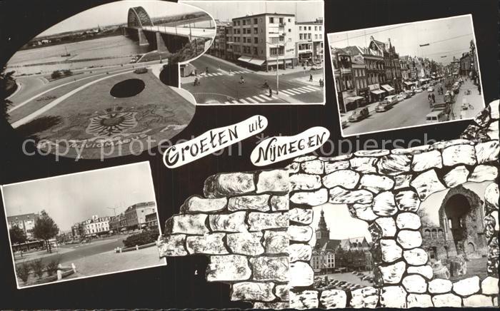 Nijmegen Waalbrug met Blementapijt Wapen van Nijmegen Orts und Teilansichten