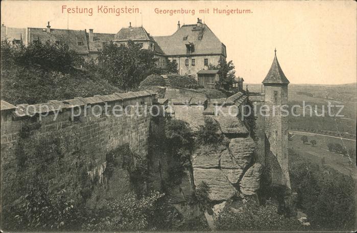 Koenigstein Saechsische Schweiz Festung Georgenturm mit Hungerturm