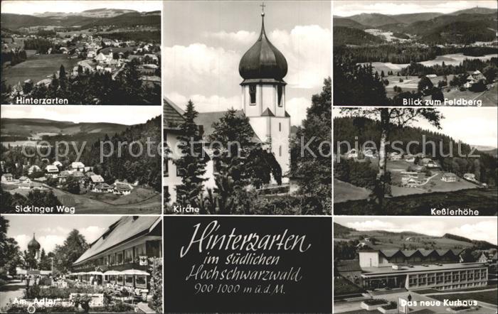 Hinterzarten Breisgau-Hochschwarzwald BW Sickinger Weg Hotel Adler Kirche Feldbe