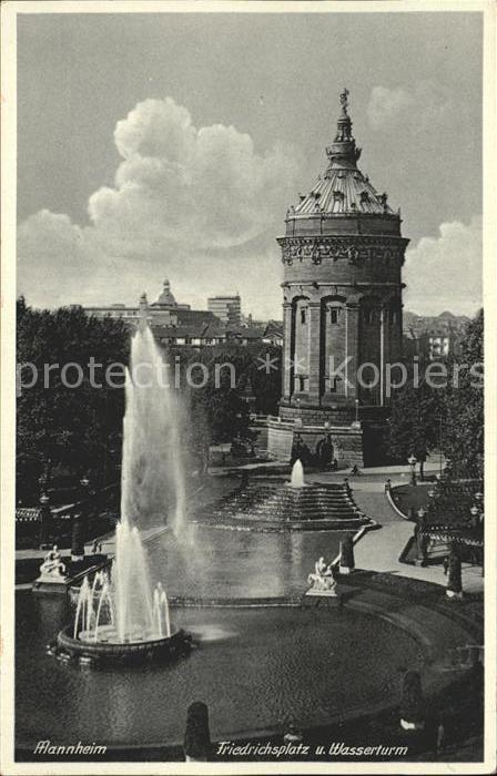 MANNHEIM BW Friedrichsplatz Fontaene Wasserturm