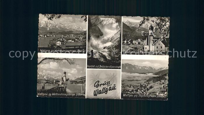 Wallgau Panorama Wettersteingebirge Karwendelgebirge Isarfall Wasserfall Deutsch