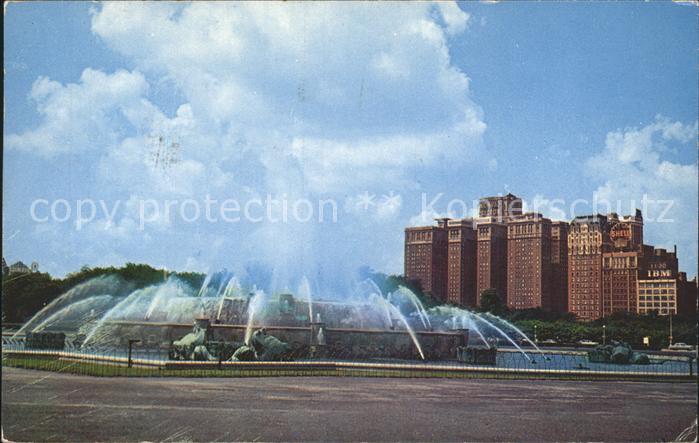 Chicago Illinois Conrad Hilton Hotel Michigan Boulevard Buckingham Fountain Gran
