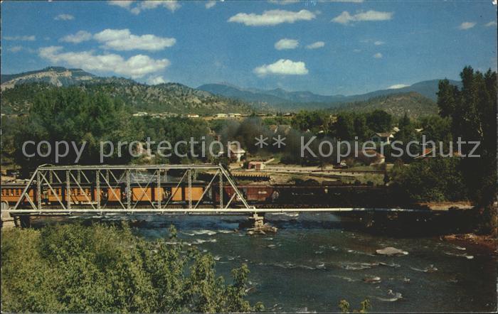 Durango Colorado Narrow Gauge Passenger Train Animas River