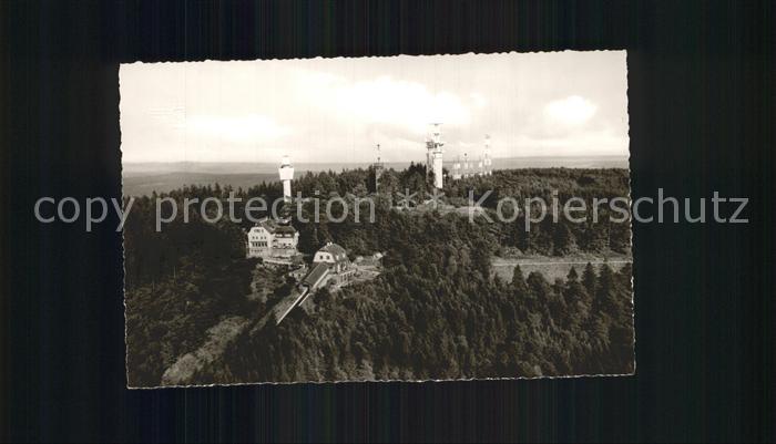 Heidelberg Neckar Koenigstuhl mit Fernseh und Fernmeldetuermen Fliegeraufnahme