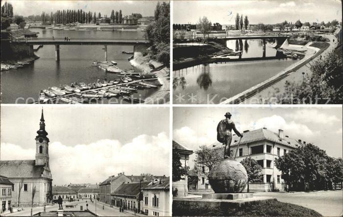 Baja Ungarn Donau Bruecke Promenade Kirche Denkmal