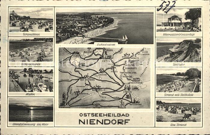 Niendorf Ostseebad Strand Hafen Abendstimmung Luftaufnahme Meerwassertrinkhalle