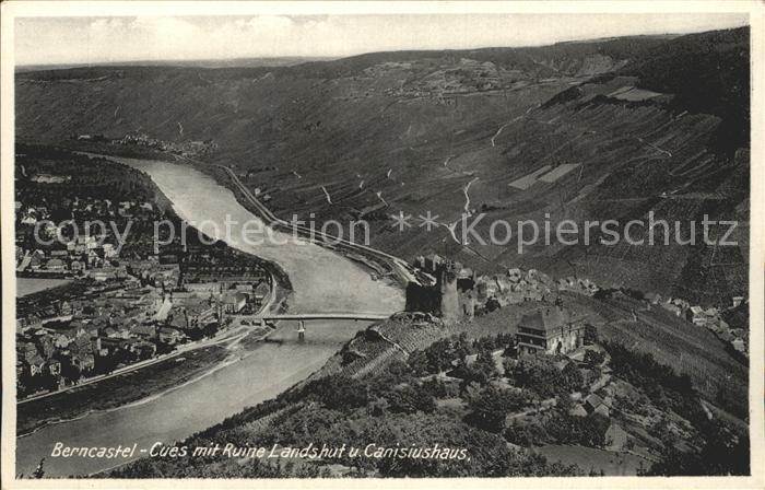 BERNKASTEL-KUES Berncastel Rheinland-Pfalz mit Ruine Landshut und Canisiushaus M