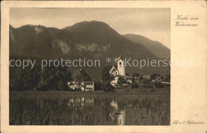 Weissensee Fuessen Kirche am See Serie Aus unserer Heimat Sammlung 9 Allgaeu und