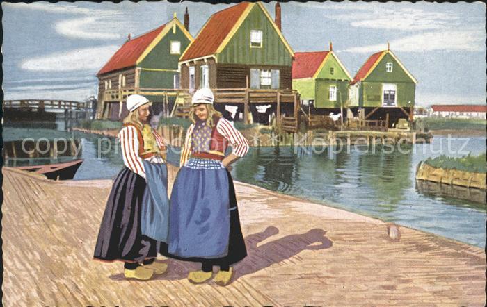 Marken Maedchen Trachten Kuenstlerkarte