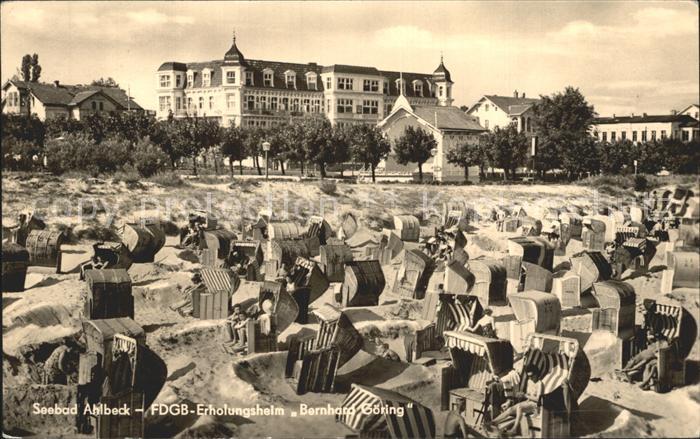 Ahlbeck Ostseebad FDGB Erholungsheim Bernhard Goering Strandkoerbe