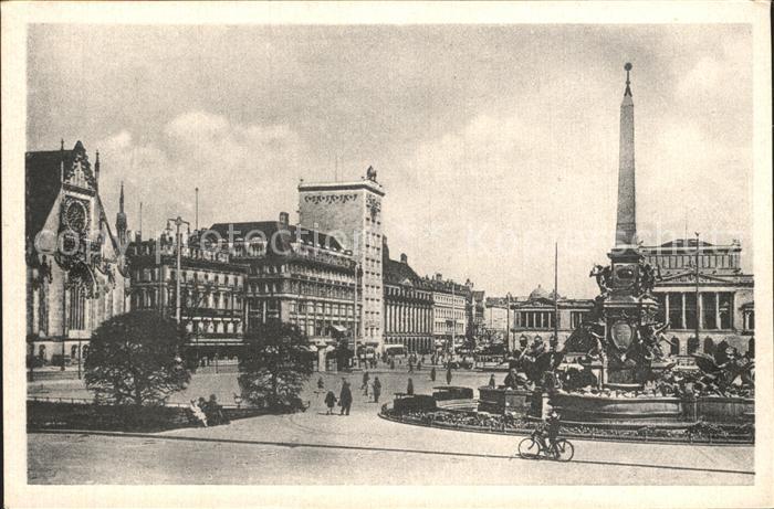 LEIPZIG Sachsen Augustusplatz Hochhaus Mendebrunnen