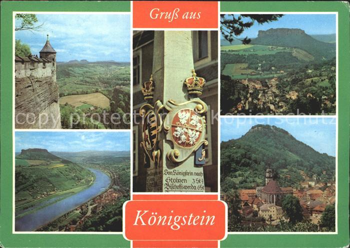 Koenigstein Saechsische Schweiz Panorama Festung Elbe Lilienstein Postmeilensaeu