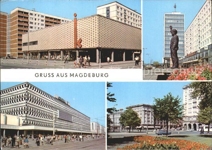 MAGDEBURG  CITY Kinderkaufhaus Karl Marx Strasse Erich Weinert Denkmal Haus des