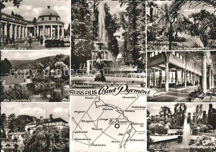 Bad Pyrmont Hylliger Born Hauptallee Springbrunnen Palmengarten Wandelhalle Schl