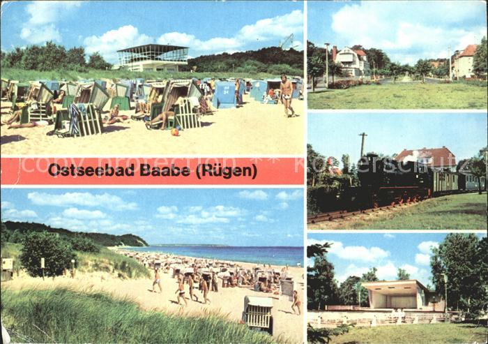 Baabe Ostseebad Ruegen HOG Inselparadies Strand Rasender Roland Dampflokomotive