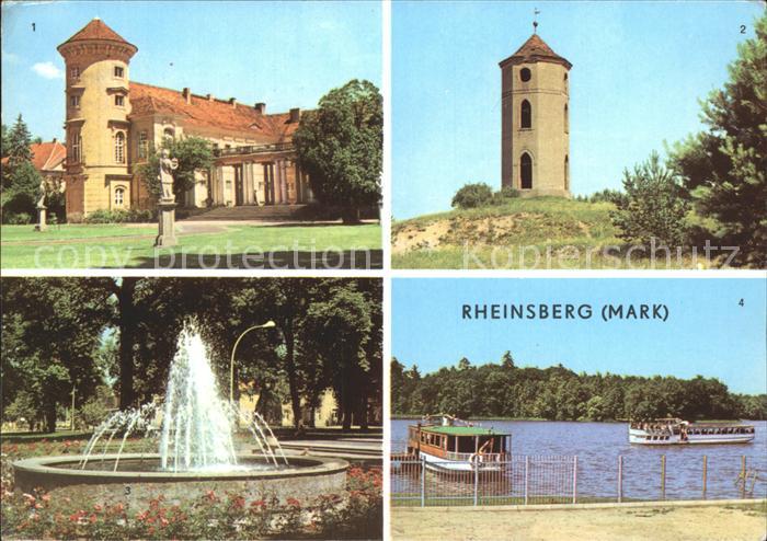Rheinsberg Schloss jetzt Sanatorium Leuchtturm Springbrunnen Rheinsberger See Bo
