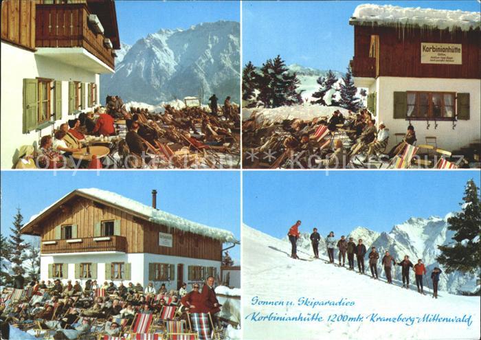 Mittenwald Bayern Korbinianhuette Wintersportplatz Kranzberg Alpen