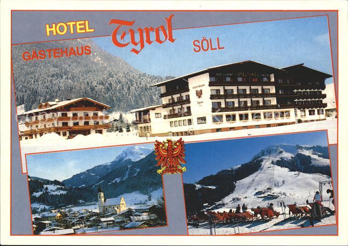 Soell Tirol Hotel und Gaestehaus Tyrol Kirche Wintersportplatz Wilder Kaiser