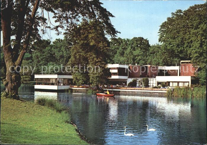 BREMEN  CITY Buergerpark Kaffeehaus am Emmassee Schwaene