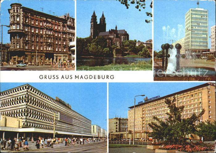 MAGDEBURG  CITY Hasselbachplatz Elbe Dom Karl Marx Strasse Centrum Warenhaus Hot