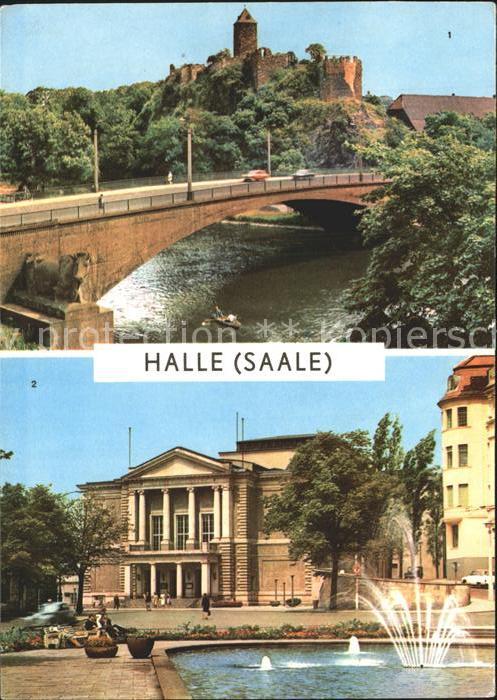 Halle Saale Burg Giebichenstein Theater des Friedens Springbrunnen