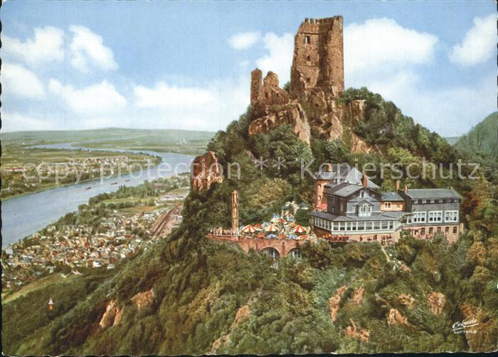 Koenigswinter Ruine Drachenfels Rheintal Fliegeraufnahme