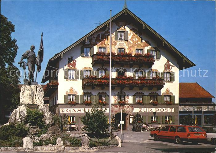 Kochel See Schmied von Kochel Denkmal Hotel zur Post Fassadenmalerei