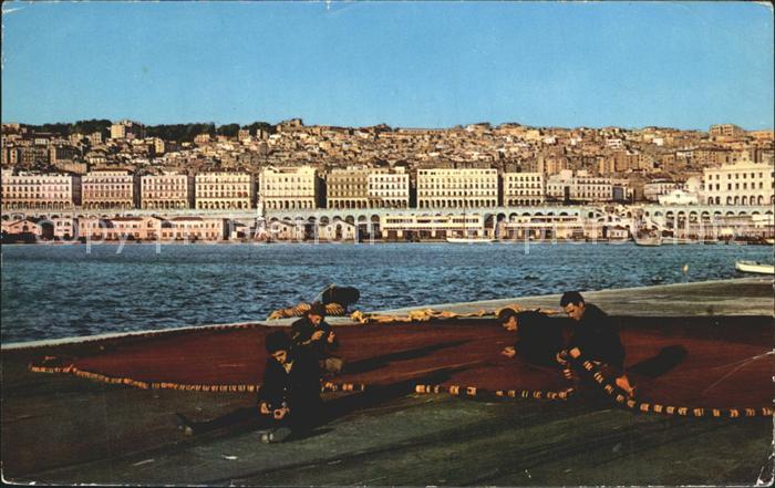 Alger Algerien Front de Mer Fischer mit Netzen
