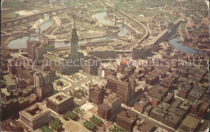 Cleveland Ohio Fliegeraufnahme Downtown