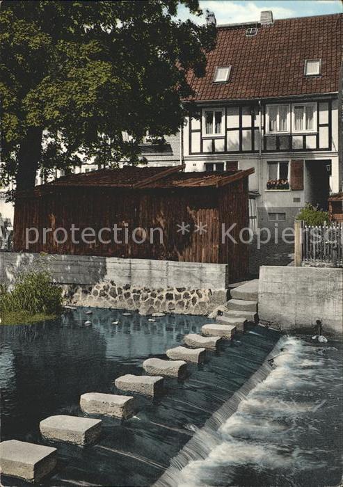 Lauterbach Hessen Tor zum Vogelsberg Schrittsteine ueber die Lauter