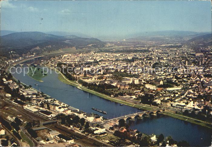 TRIER  CITY Fliegeraufnahme Moselpartie