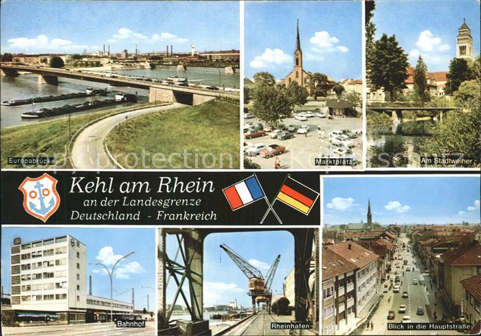 Kehl Rhein Marktplatz Europabruecke Stadtweiher Bahnhof Rheinhafen