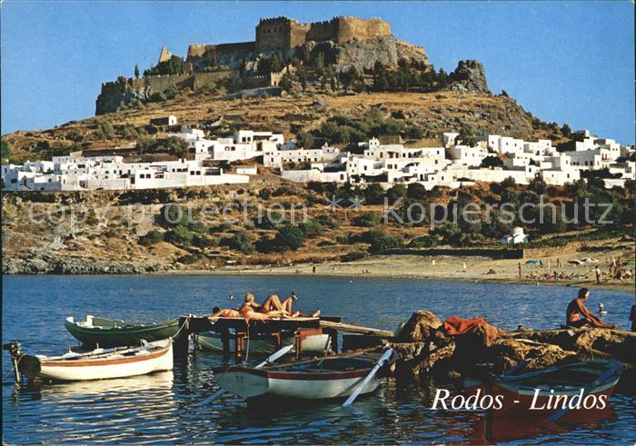 Lindos Lindo Boote und Ruine