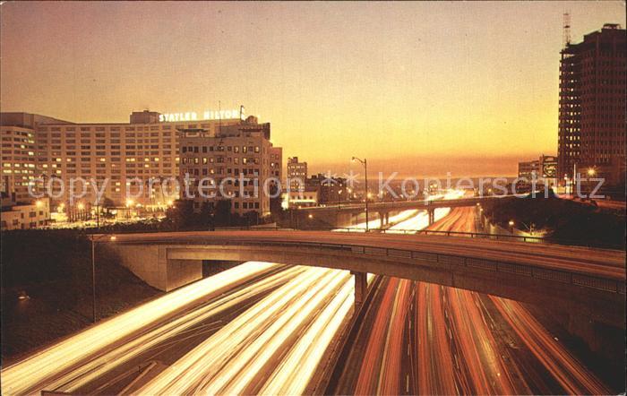 Los Angeles California Harbor Freeway Dusk