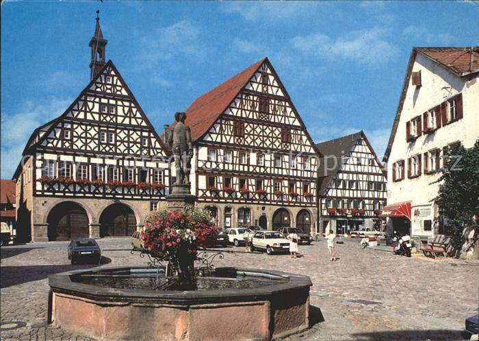 Dornstetten Wuerttemberg Dorfplatz Brunnen