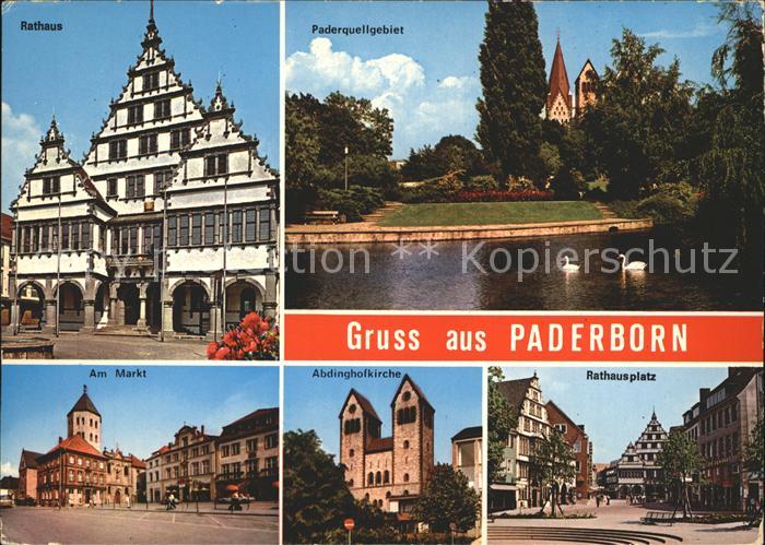 Paderborn Rathaus Paderquellgebiet Abdinghofkirche Markt