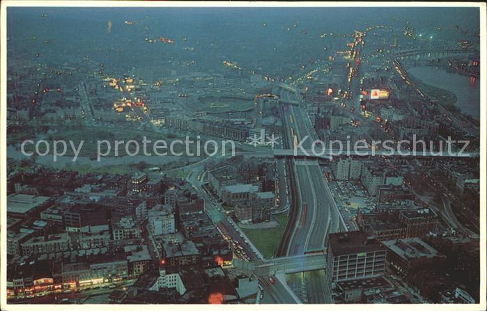 Boston Massachusetts Prudential Tower at night Charles River