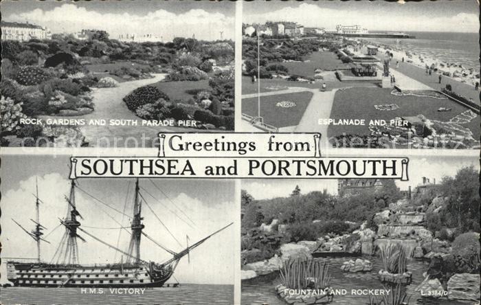 Southsea H.M.S. Victory Fountain and Rockery Esplanade and Pier