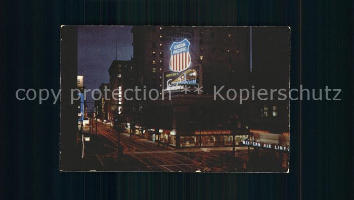 Los Angeles California Transportation Row Sixth Street at Olive at night