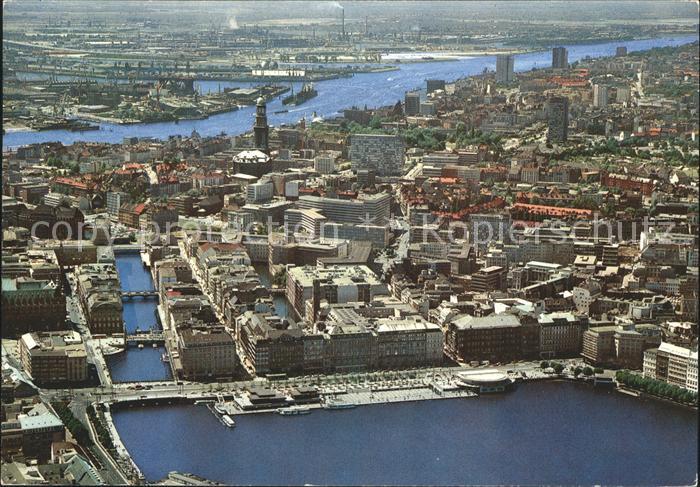 HAMBURG  CITY Fliegeraufnahme Jungfernstieg
