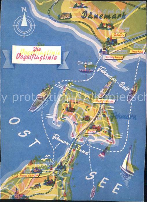 Fehmarn Landkarte Vogelfluglinie