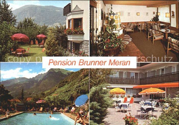 Meran Merano Pension Brunner Terrasse Schwimmbad
