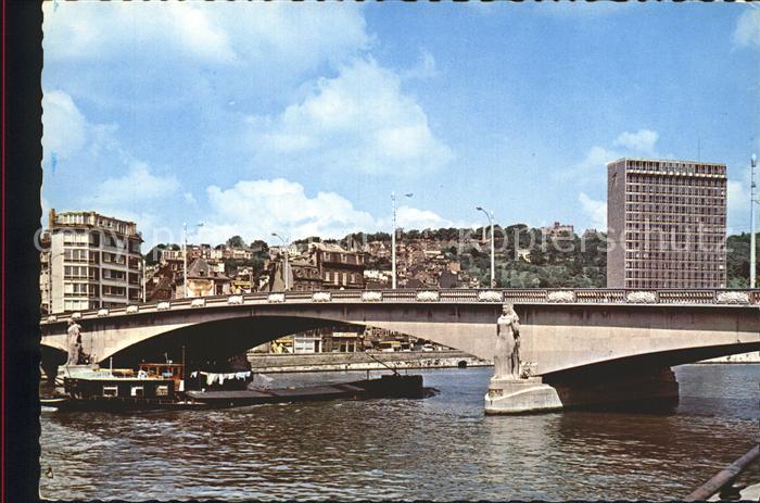 Luettich Liege Die Maas und die Bogenbruecke