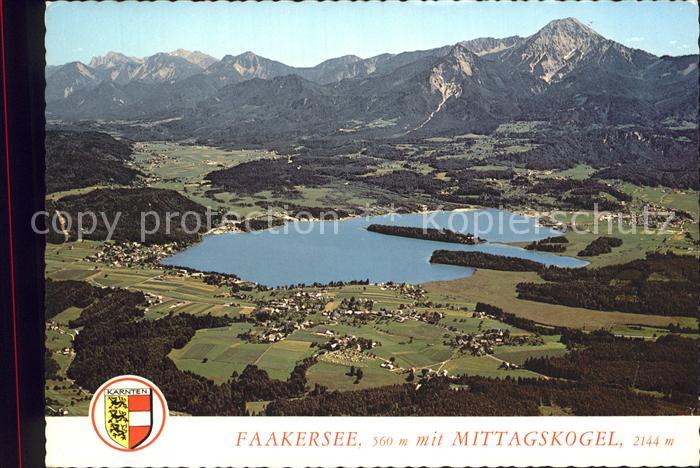 Faakersee Fliegeraufnahme mit Mittagskogel