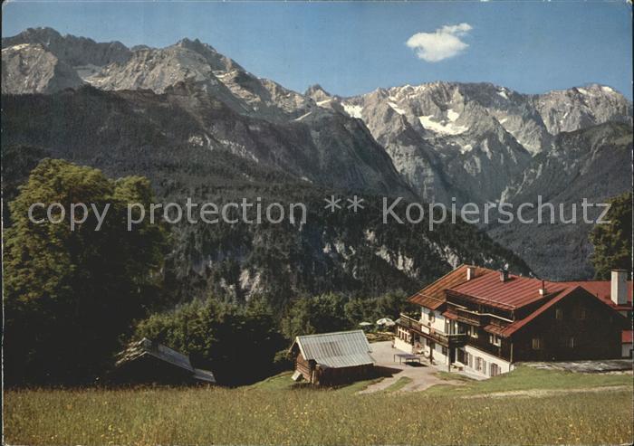 GARMISCH-PARTENKIRCHEN Bayern Berggasthof Eckbauer Blick auf Musterstein Dreitor