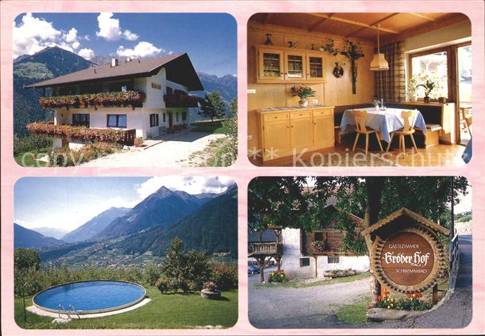 Schenna Meran Pension Groeberhof Swimming Pool Alpenpanorama