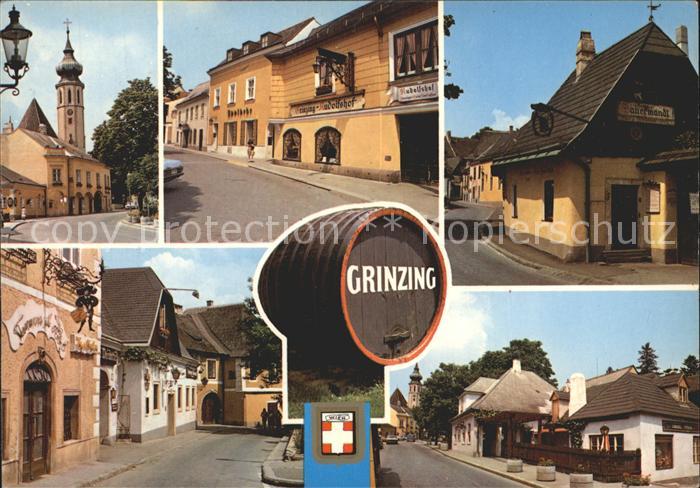 Grinzing Wien Teilansichten Weinort Weinfass Kirche Gaststaette